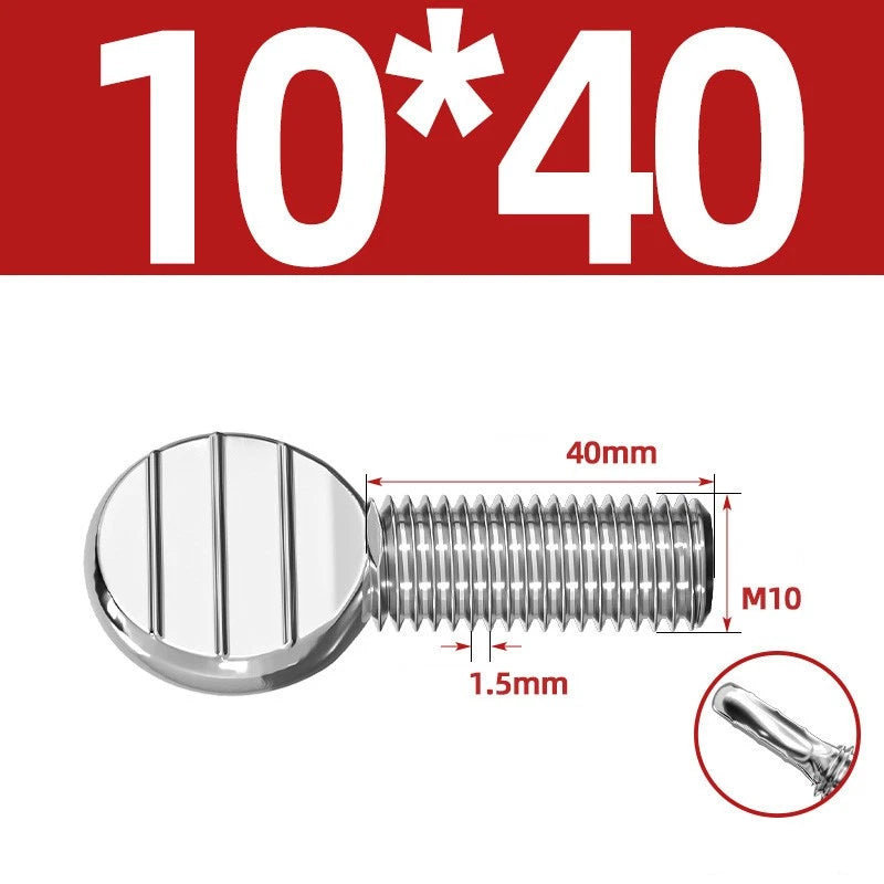 M4–M10 & 1/4"-5/16" Spade-Head Thumb Screws – A2 304 Stainless Steel, Tool-less Hand Grip