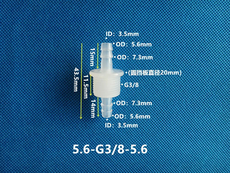 Metric Plastic Striaght Bulkhead Fitting Hose Barb Connector Inch Tube Adapter