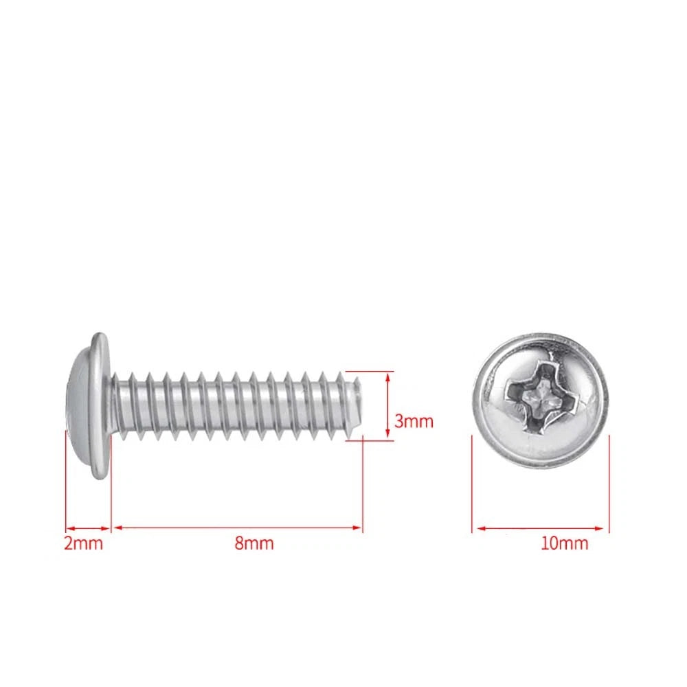 M1.7–M4 Stainless Steel Phillips Pan Head Machine Screws — 304 A2, Multiple Sizes