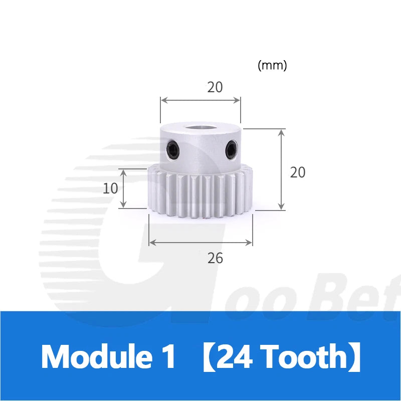 Module 0.5/1/1.5 Precision Spur Gear Aluminium 12-60 Tooth Motor Pinion with Hub