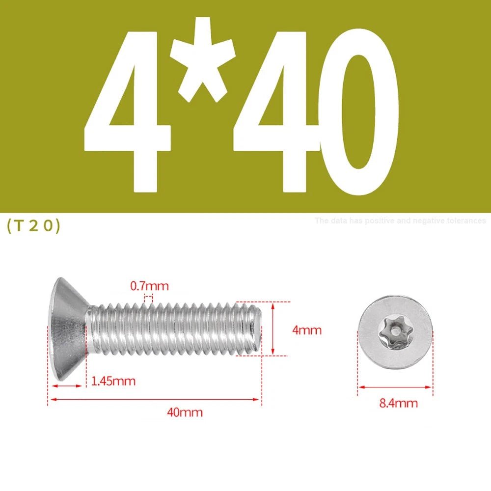M3–M8 Pin Torx Countersunk Flat Head Machine Screws | A2 Stainless Steel - HomeDIYer