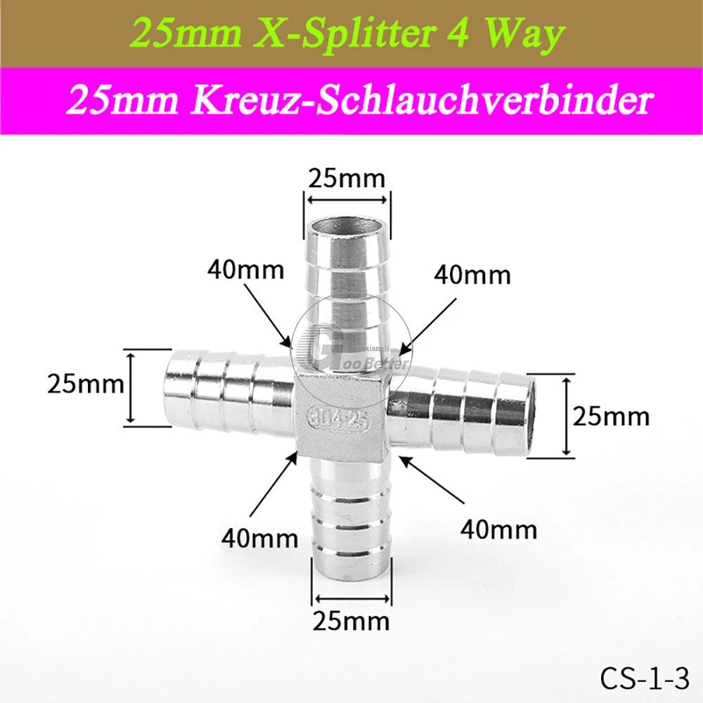A2 Stainless Steel 8-41mm Barbed Hose Connector,Hosetail Pipe Air Water Oil Fuel