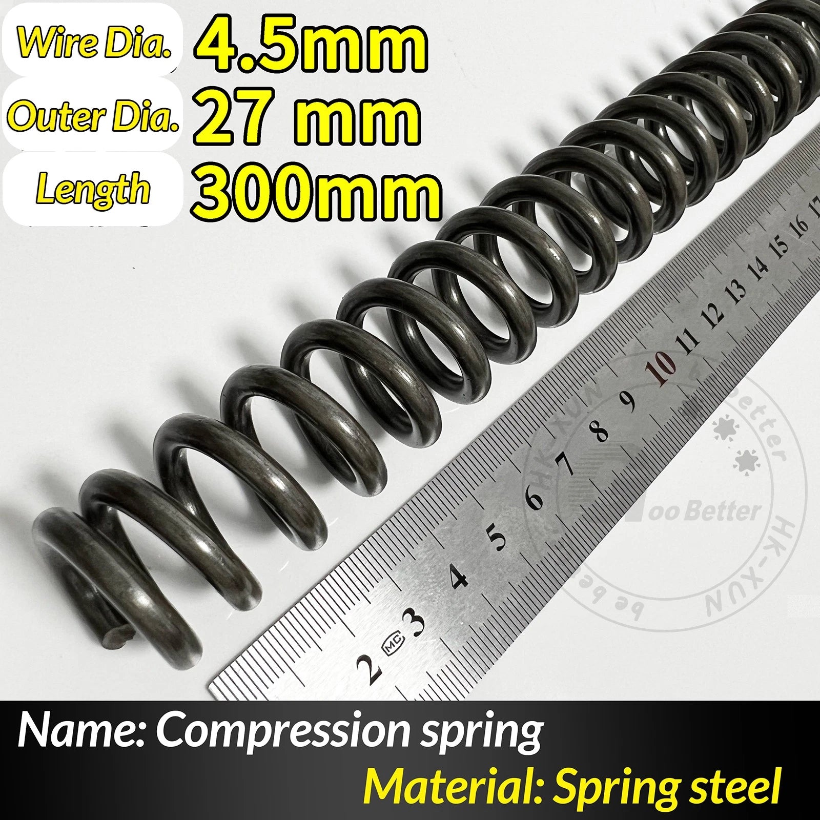 Compression Spring Pressure Springs, Wire Dia 4-5mm, OD 20-80mm, Length 300mm