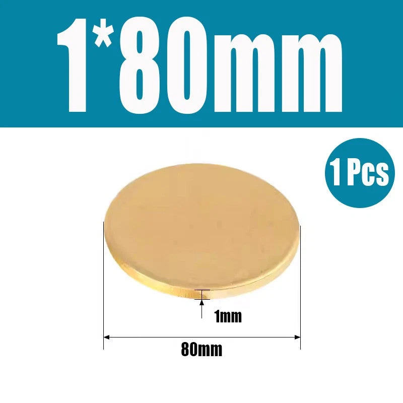 Thick 0.5mm-6mm Solid Brass Discs Blanks Discs Ø 20mm-300mm Metal Round Sheets