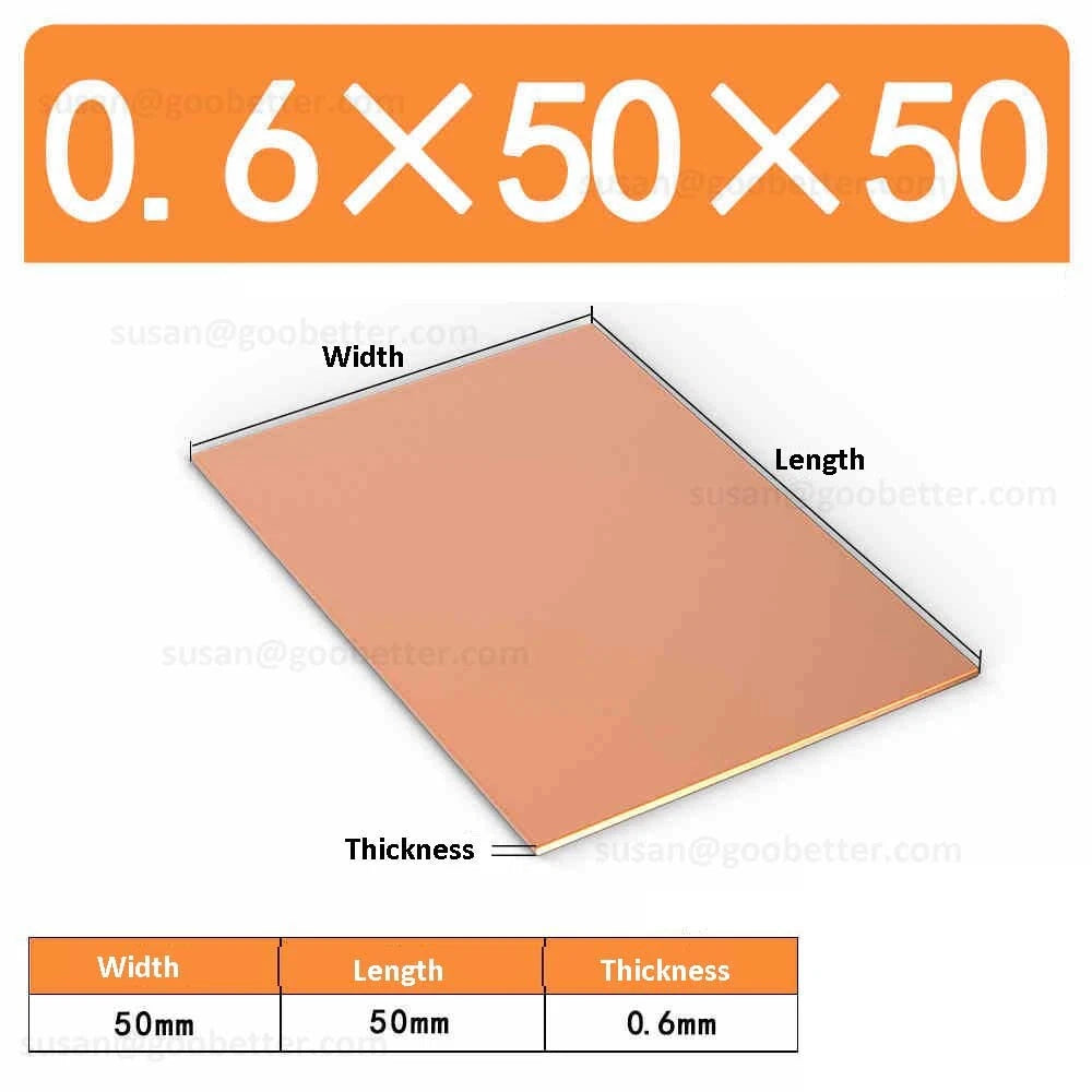Natural Copper Sheet Metal guillotine cut - 0.3mm to 6.0mm - Multiple Sizes