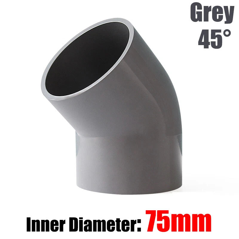 PVC Water Supply Pipe Fittings 45° Elbow Connector 20mm to 160mm White Blue Grey