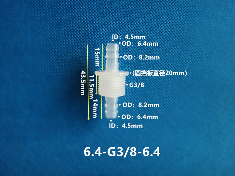Metric Plastic Striaght Bulkhead Fitting Hose Barb Connector Inch Tube Adapter