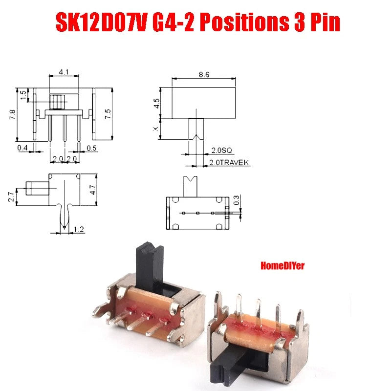 Miniature Slide Switch SS SK Series — 2/3 Position, 3–8 Pin Toggle Switches