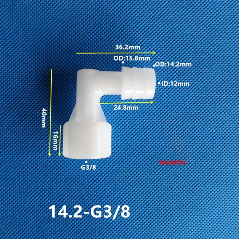 90° Elbow Plastic Female Thread Barbed Connectors Pipe Hose Water Reducer Joiner