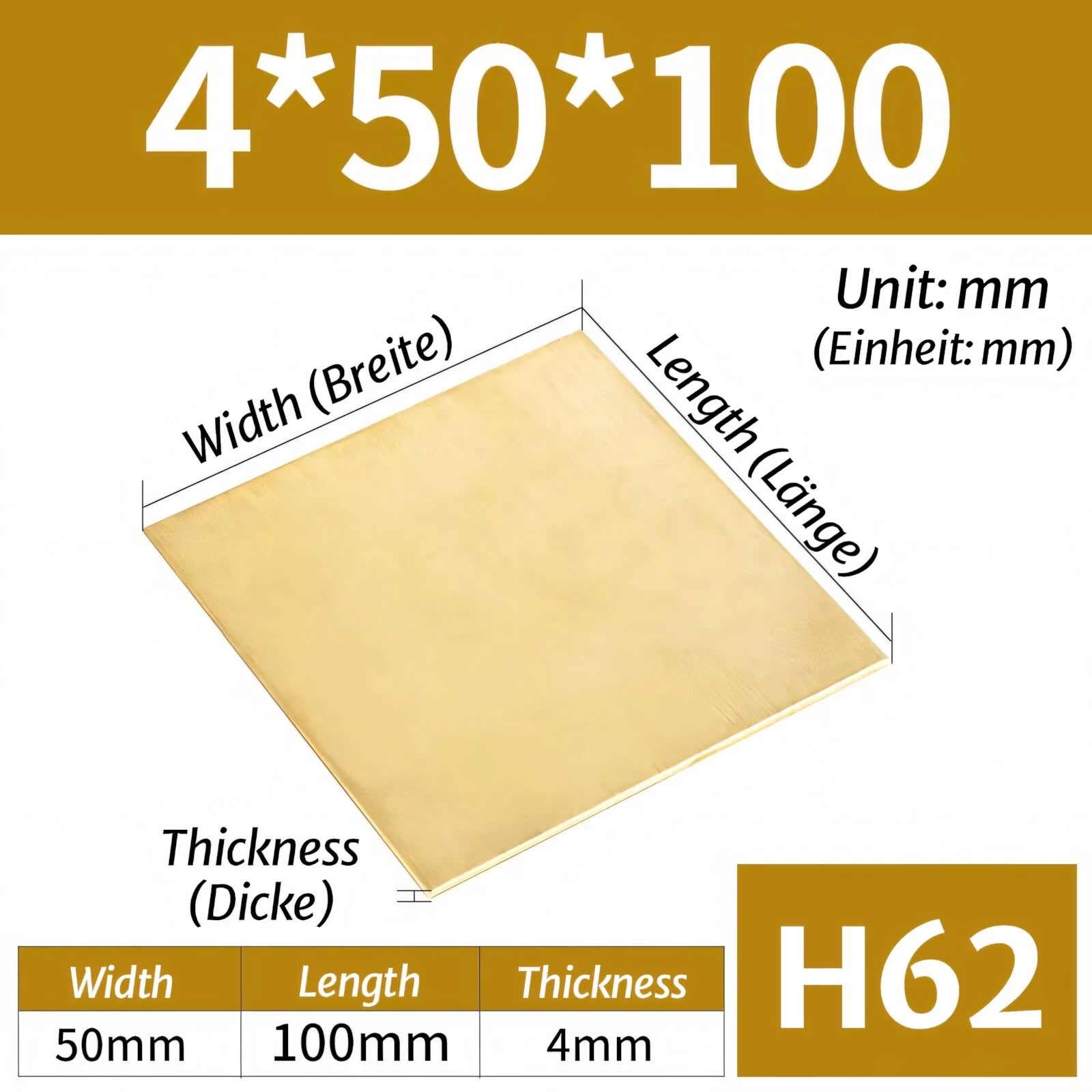 H62 Brass Sheet Various Sizes 2mm-8mm Thick Models making, Jewellery making