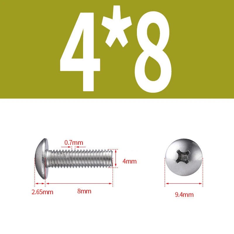 Phillips Button Head Machine Screws — Steel M2 M2.5 M3 M4 M5 M6 - HomeDIYer