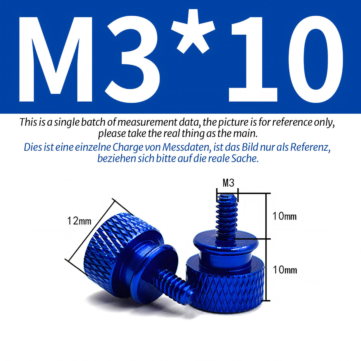 M3 Knurled Thumb Screws – Colorful Aluminum Alloy Hand-Tighten Grip Bolts