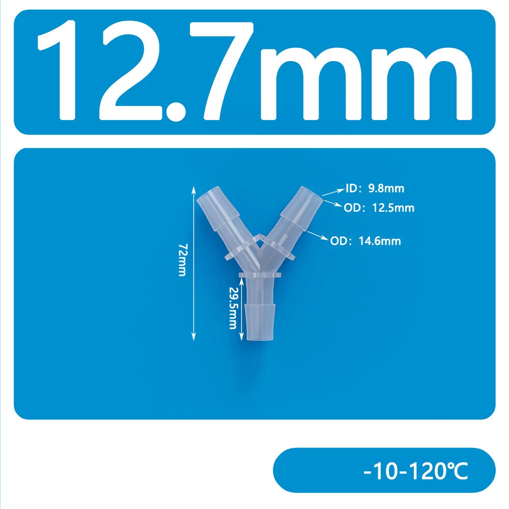 Y-Type 3-Way Barbed Hose Connector — Plastic Tee Fitting for Tube & Pipe