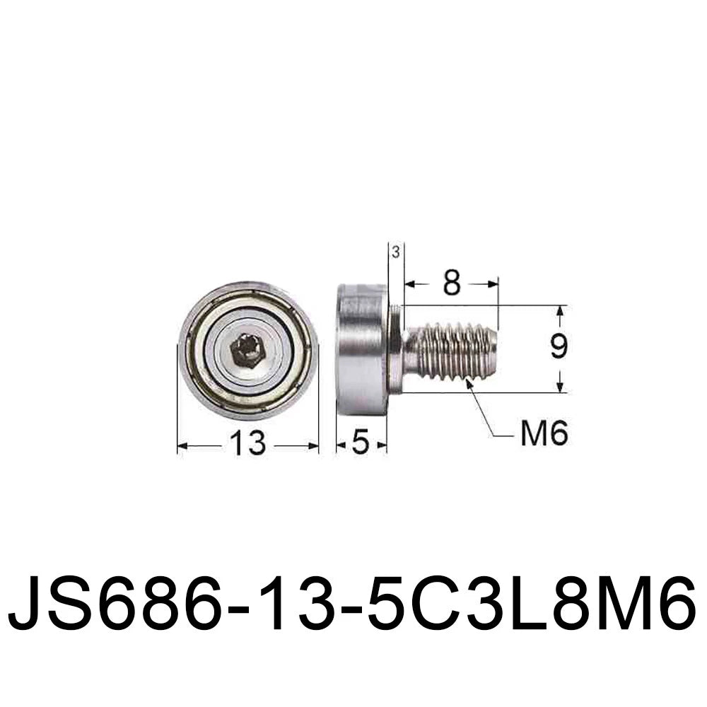 NTBG 7-52mm Metal Ball Bearing Pulley Flat Roller Guiding Wheel M3-M10 Threaded