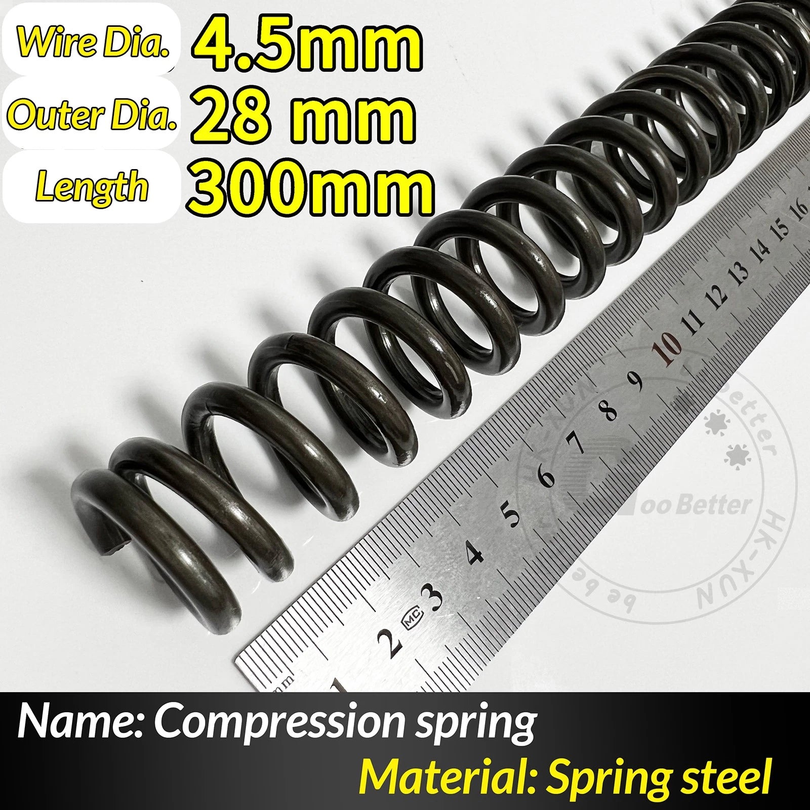 Compression Spring Pressure Springs, Wire Dia 4-5mm, OD 20-80mm, Length 300mm