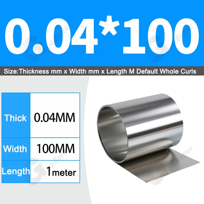 1 Meter 304 Stainless Steel Band SUS304 Sheet Foil Plate Strip Thick 0.01mm-1mm