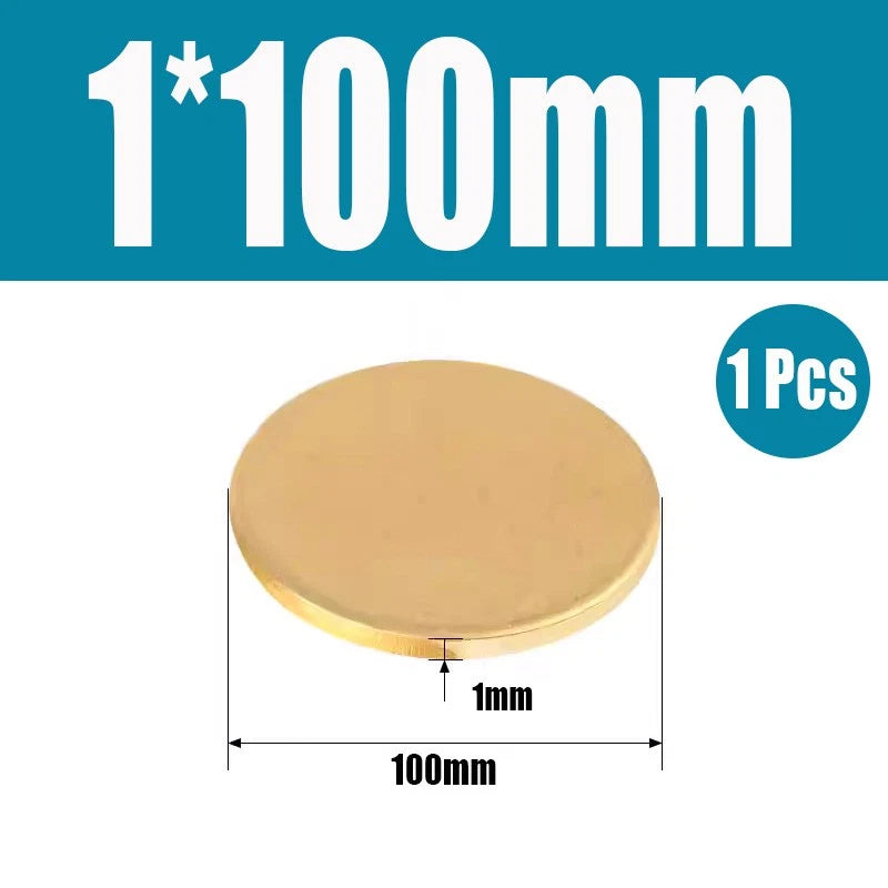 Thick 0.5mm-6mm Solid Brass Discs Blanks Discs Ø 20mm-300mm Metal Round Sheets