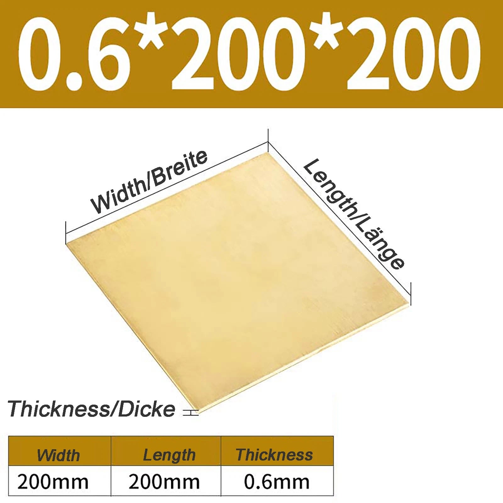 Natural Brass Sheet Metal guillotine cut - 0.3mm - 3.0mm - Multiple Sizes