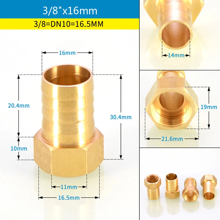 BSP Male & Female Thread Barb Hose Tail Connector — Air Fuel Water