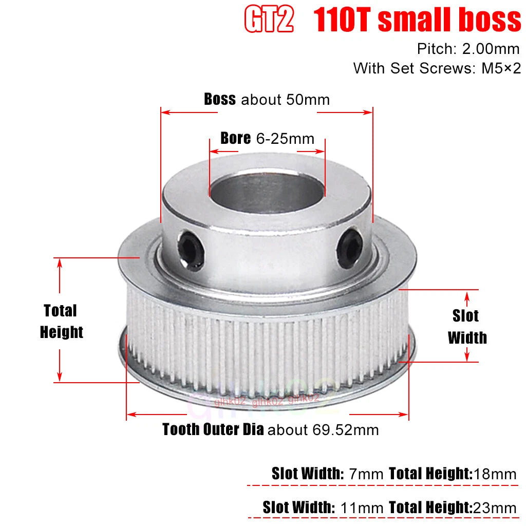 GT2 6mm Timing Belt Pulleys 16-120 Teeth 4-25mm Bore Synchronous Wheel Printer