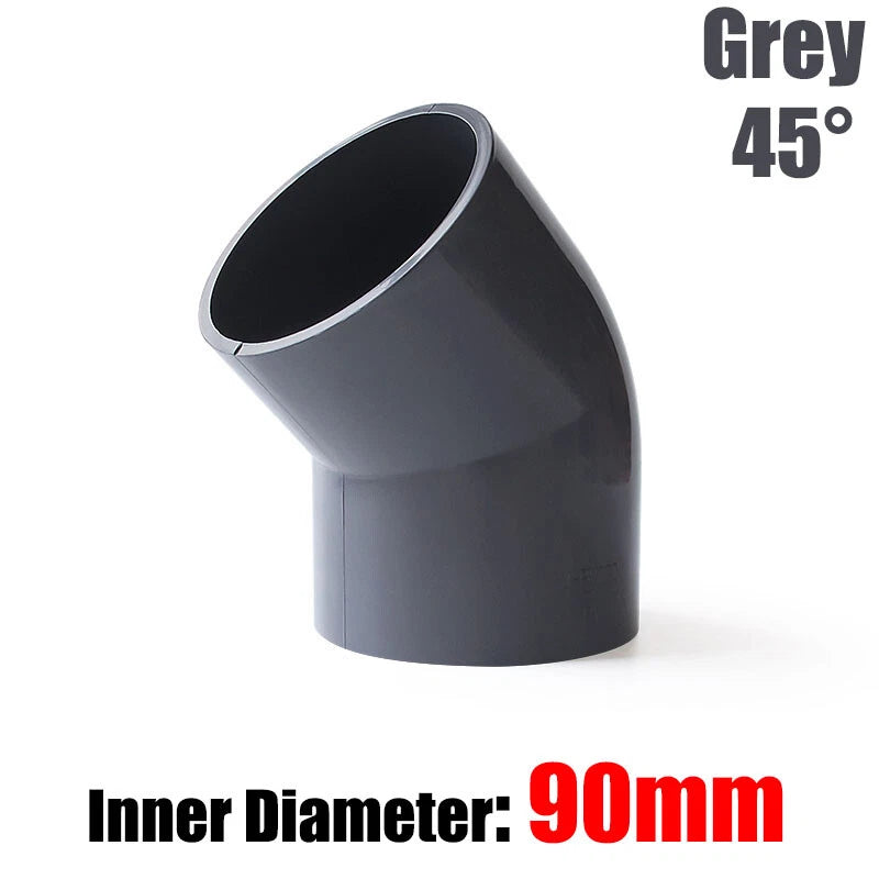 PVC Water Supply Pipe Fittings 45° Elbow Connector 20mm to 160mm White Blue Grey