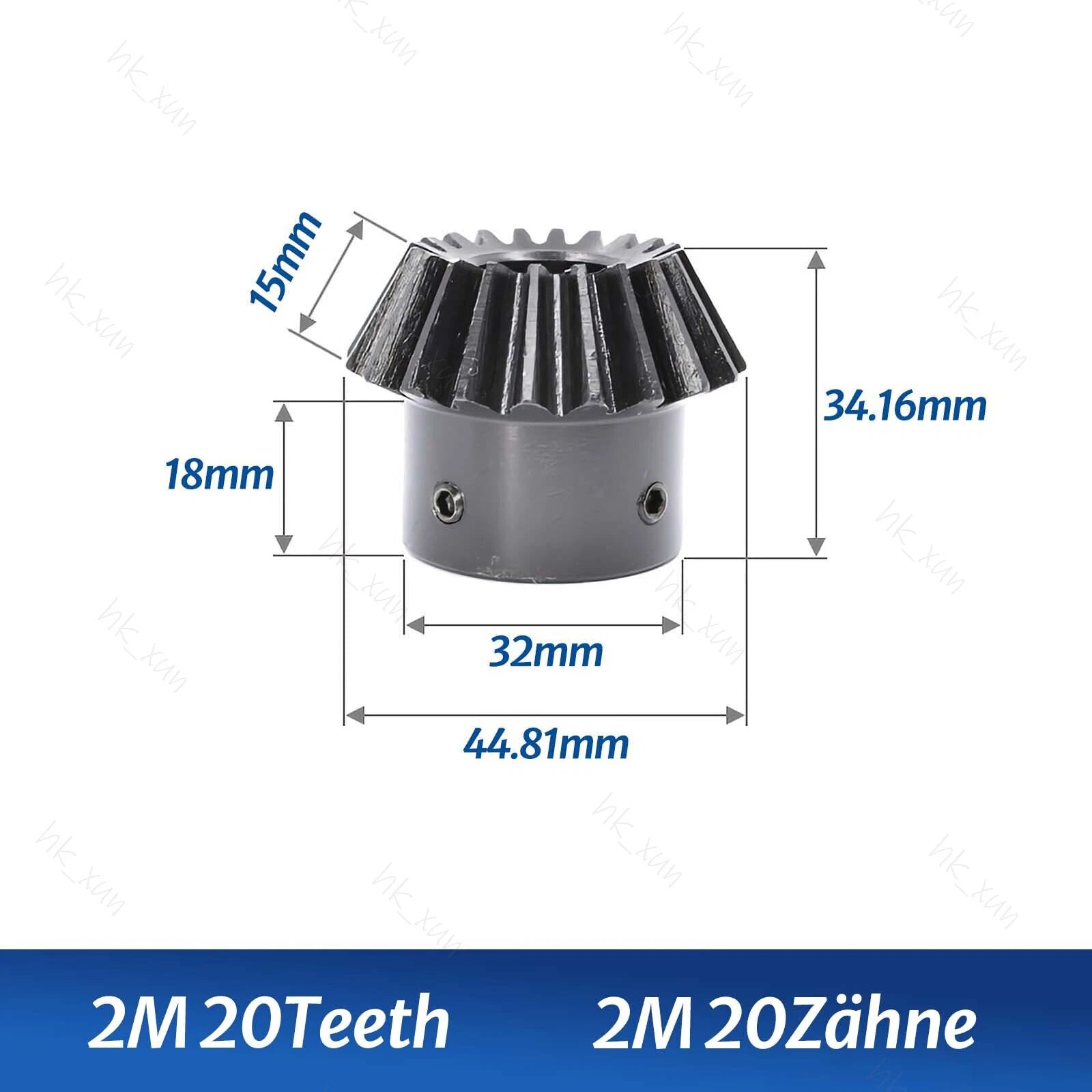 1/1.5/2 Mod 15-40 Tooth 1:2 Metal Motor Bevel Gears 90° Pairing Gear 45# Steel