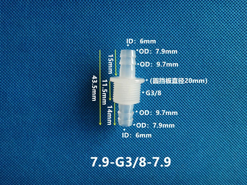 Metric Plastic Striaght Bulkhead Fitting Hose Barb Connector Inch Tube Adapter