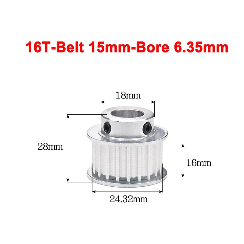 5M Timing Belt Pulley 10T 12T 14T 15T 16T 18T Bore 5mm-12mm for 15mm Width Belt