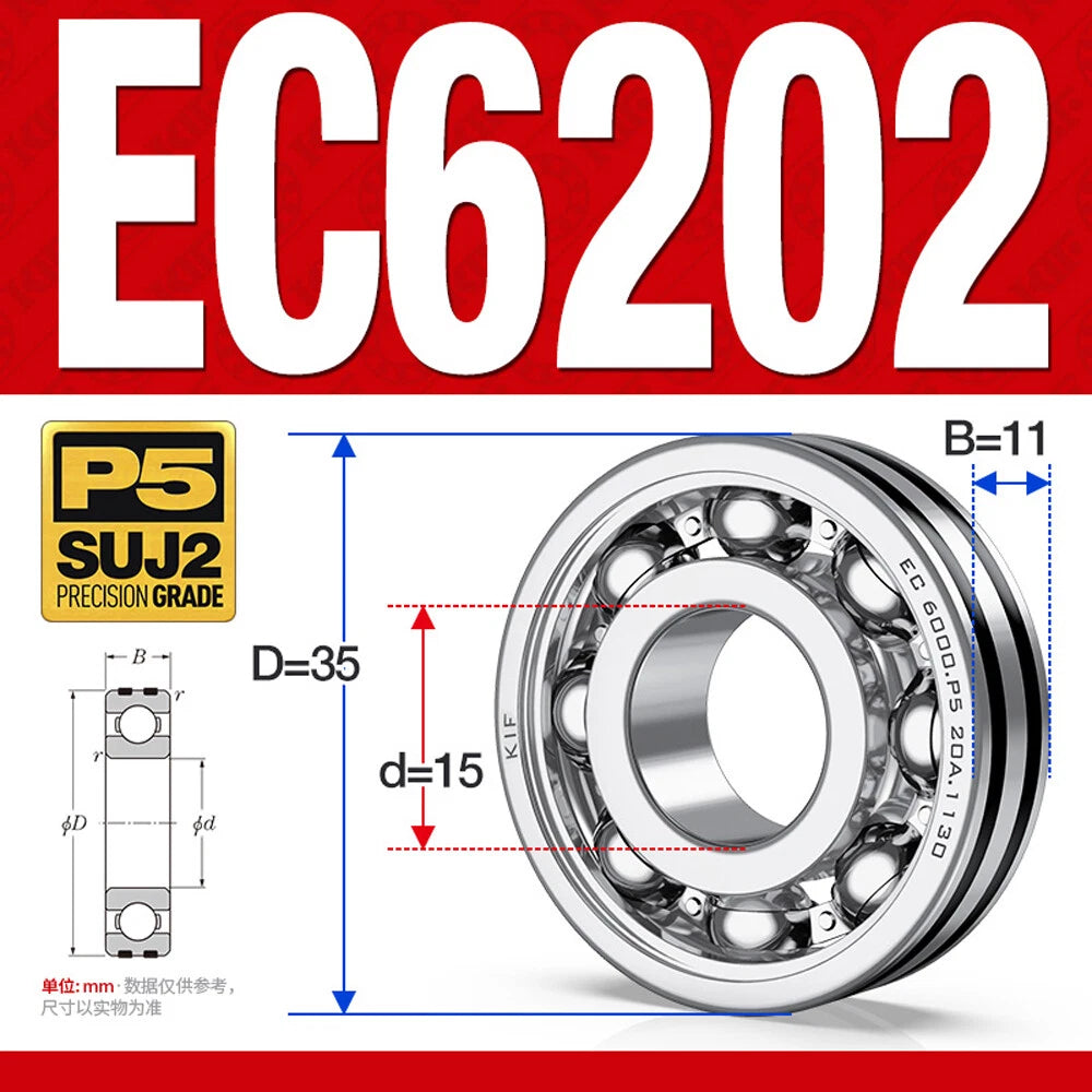 Non-Slip Ball Bearings EC6000/EC6200 Series High Speed Bearings 6000 6201~6206ZZ