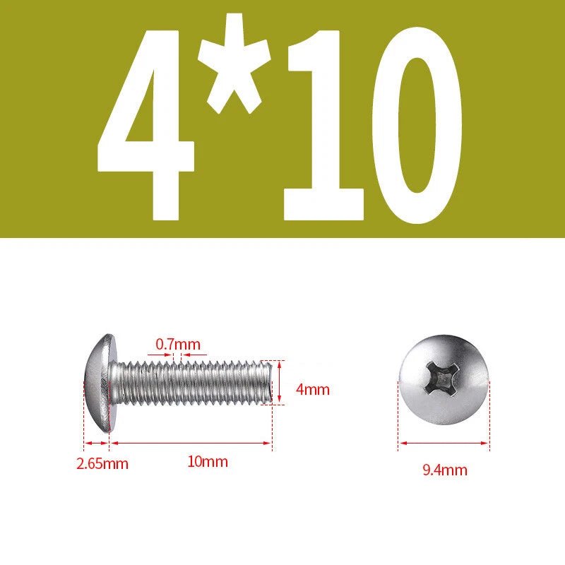 Phillips Button Head Machine Screws — Steel M2 M2.5 M3 M4 M5 M6 - HomeDIYer