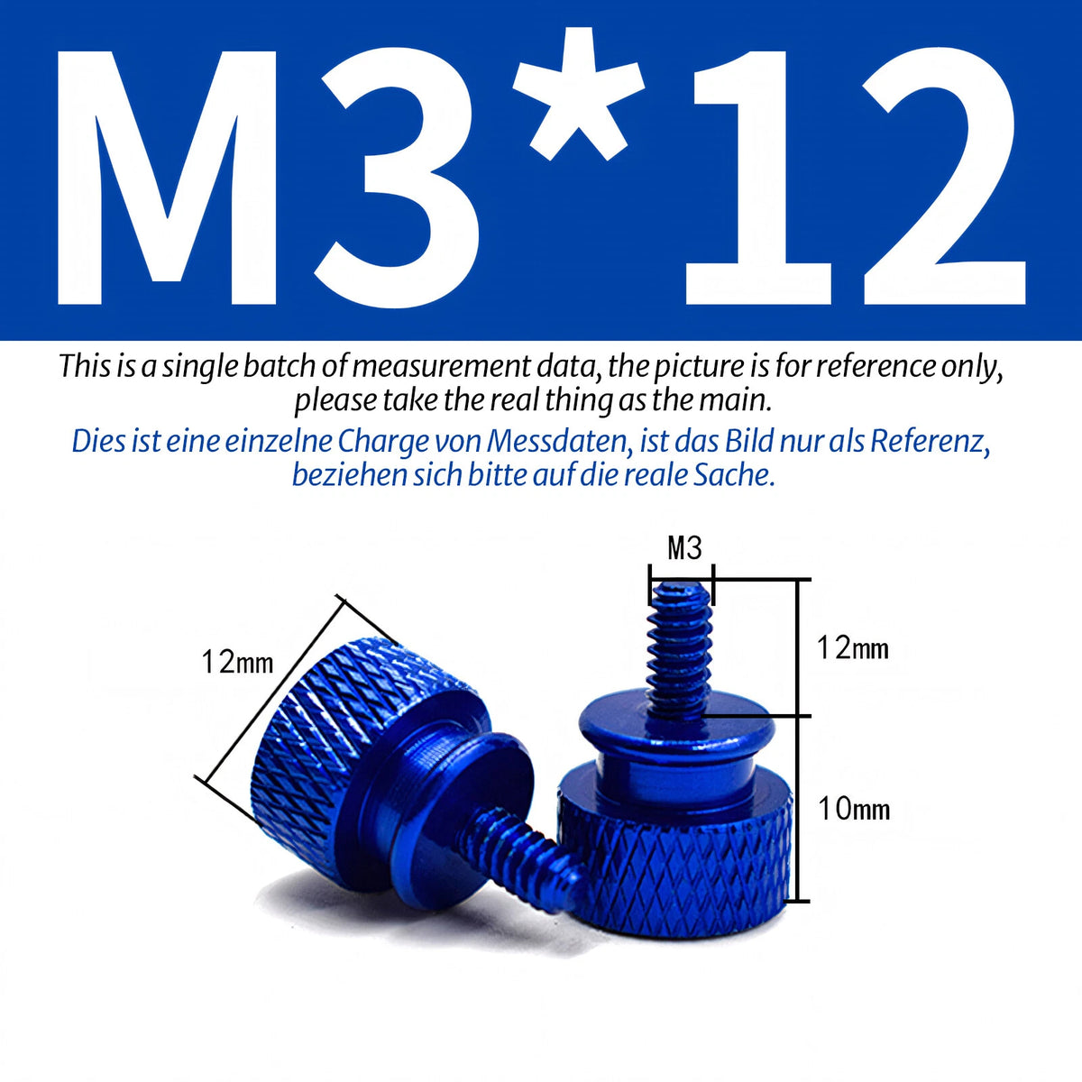 M3 Knurled Thumb Screws – Colorful Aluminum Alloy Hand-Tighten Grip Bolts