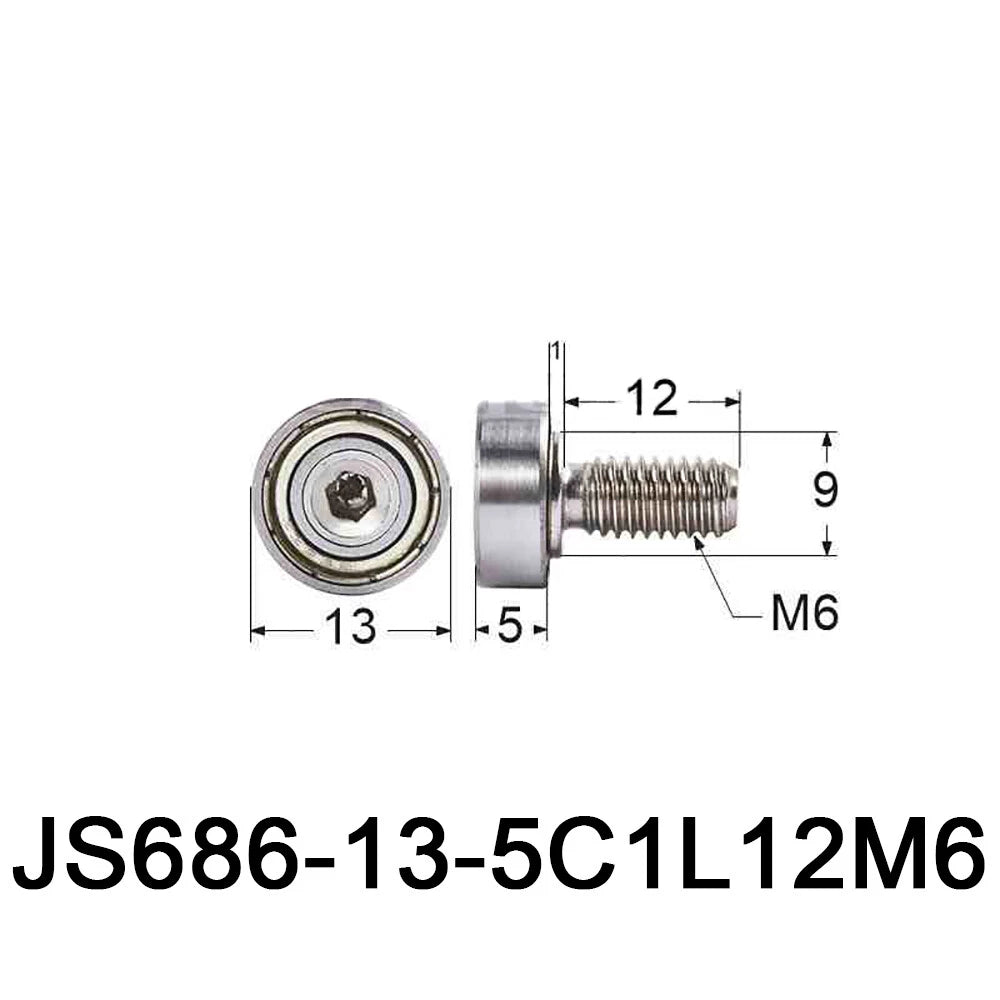 NTBG 7-52mm Metal Ball Bearing Pulley Flat Roller Guiding Wheel M3-M10 Threaded