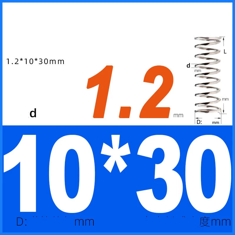 Compression Spring 1.2mm Wire Dia 8mm - 13mm OD Small Pressure Springs