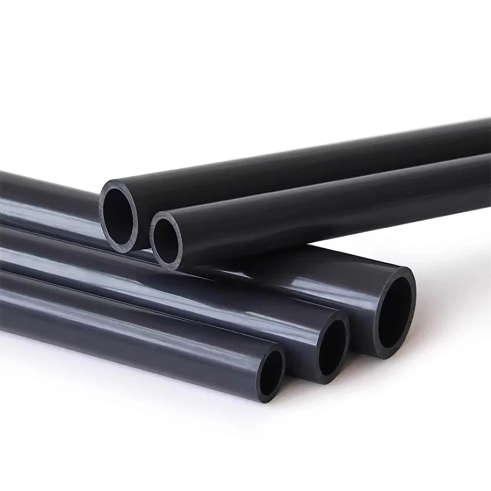 Black PVC Round Tube Pipe — Solvent Weld Hard Tubing | 20–50mm OD, 500mm Long