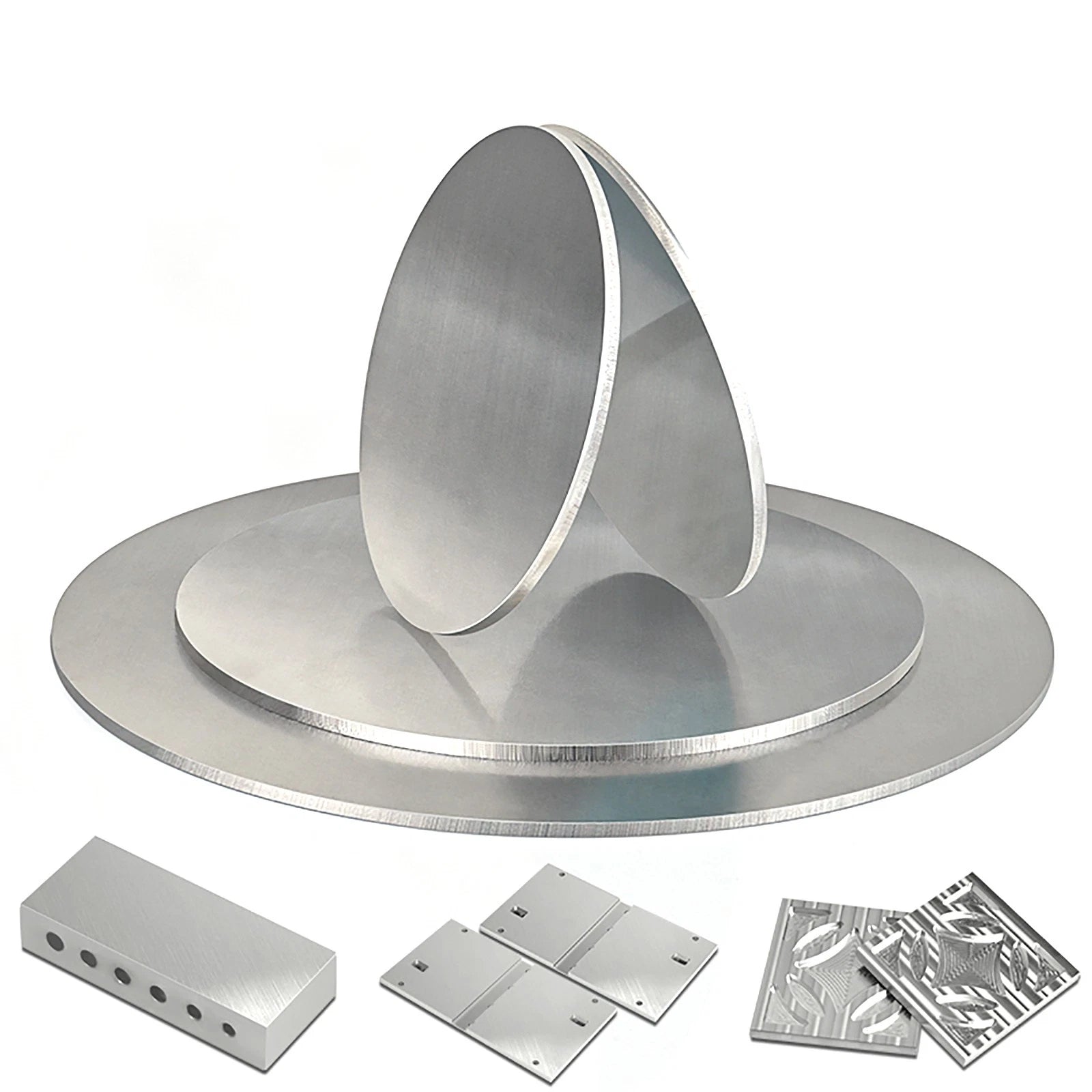 Round Aluminum Sheet Disc Plate Diameter 105mm Thick 6mm 5pcs