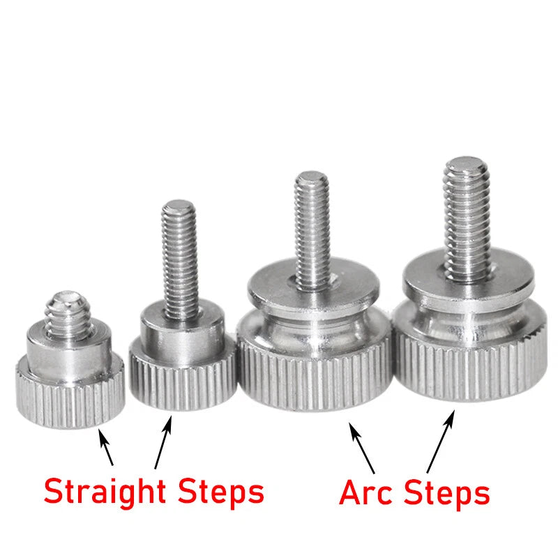 M3 M4 M5 M6 Knurled Thumb Screws Stainless Steel Hand Grip Knob Bolt φ9/13/16mm