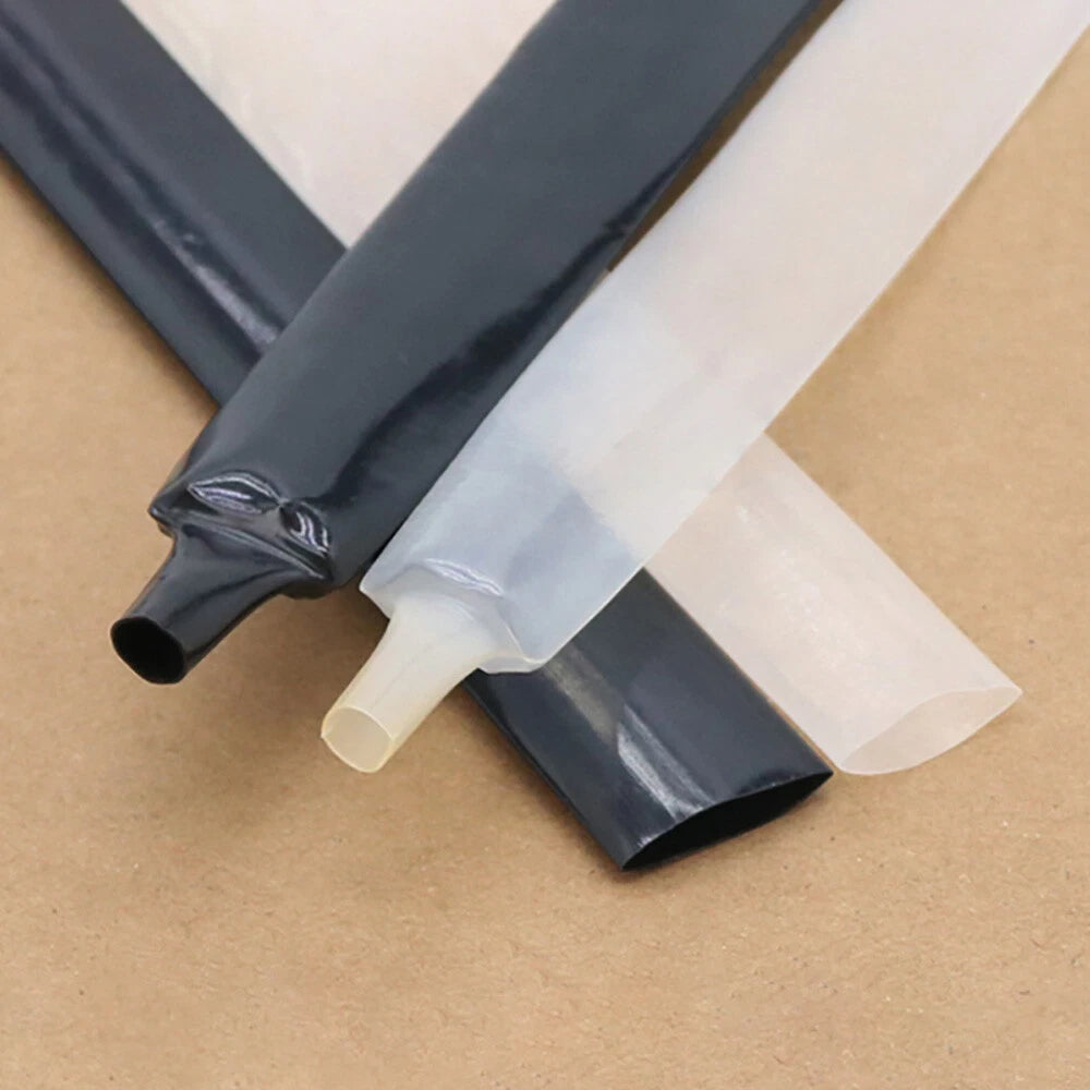 PVDF Heat Shrink Tubing 2:1 — Black & Clear, Ø0.8mm to Ø25.4mm