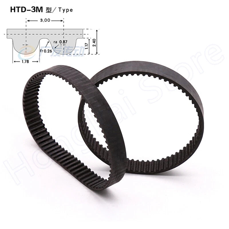 HTD3M HTD5M Rubber Timing Belt Closed Loop Power Transmission Belt 10mm 15mm Wide