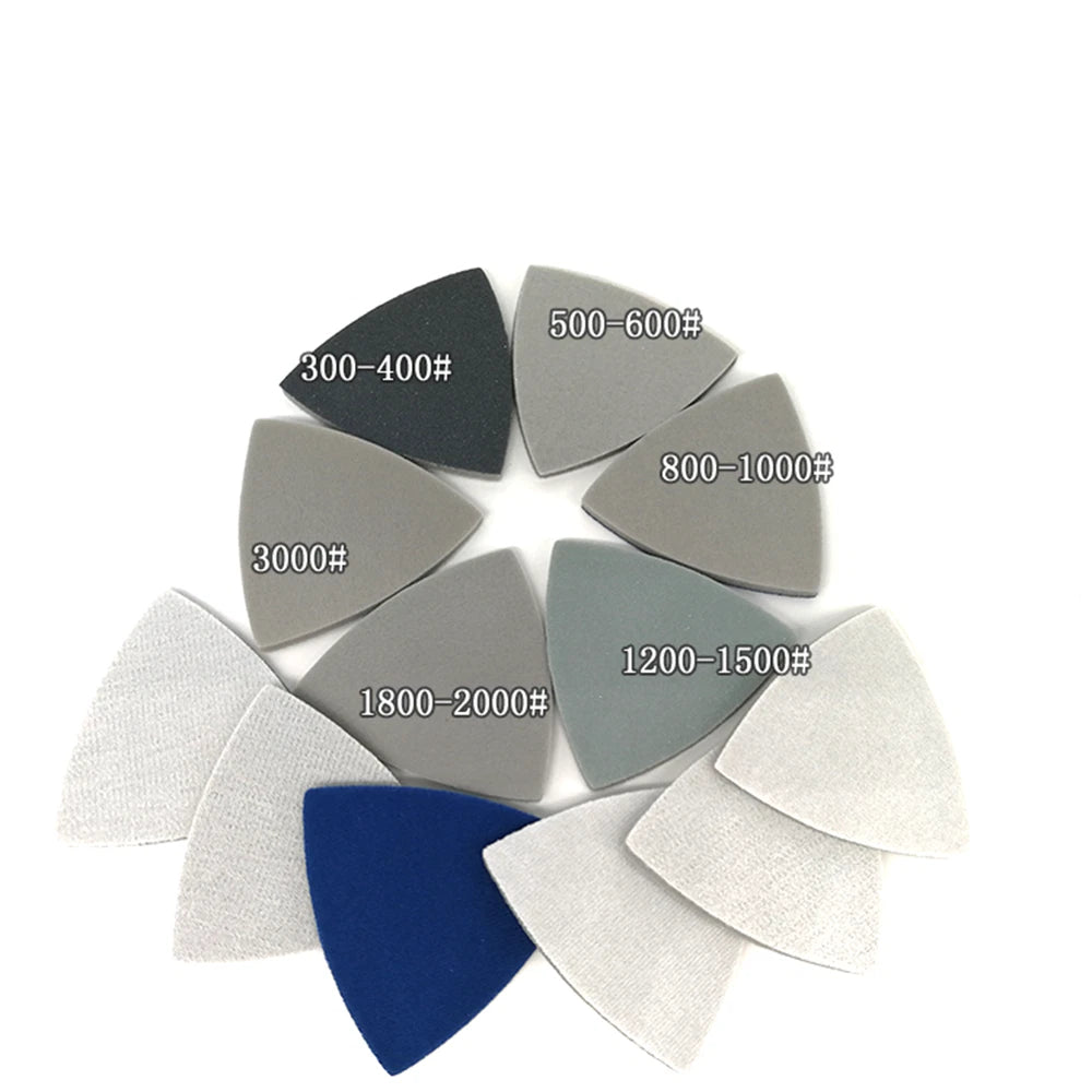 80/90 mm Triangular Sanding Disc Sponge Polishing Hook Loop Sandpaper 300#-3000#