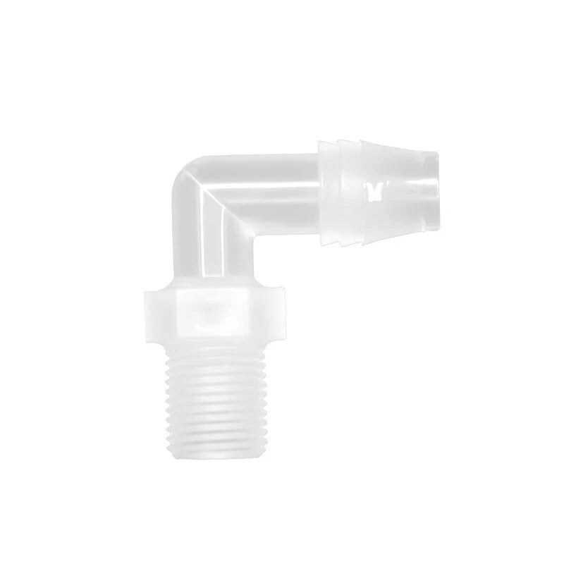 90 Degree Elbow Barbed Hose Fitting — Plastic Tube Connector 6.4–19.5mm