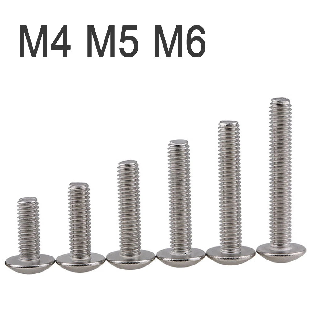 304 Stainless Steel Phillips Truss Head Machine Screws M4 M5 M6 — Wide Pan Head Bolts 6mm to 50mm
