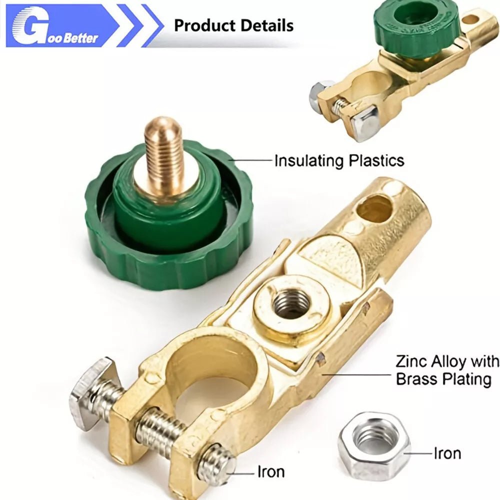 2x Car Battery Terminals Quick Disconnect Auto Boat Post Off Master Kill Switch - HomeDIYer