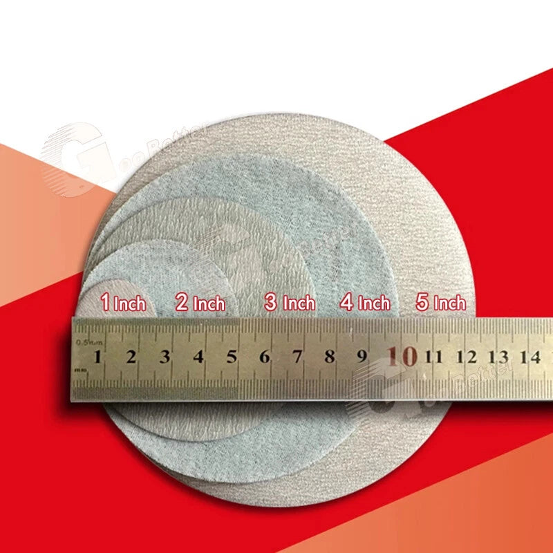 1" - 5" Dry Sanding Discs Polishing Round Flocking Sandpaper 60 - 1200 Grit