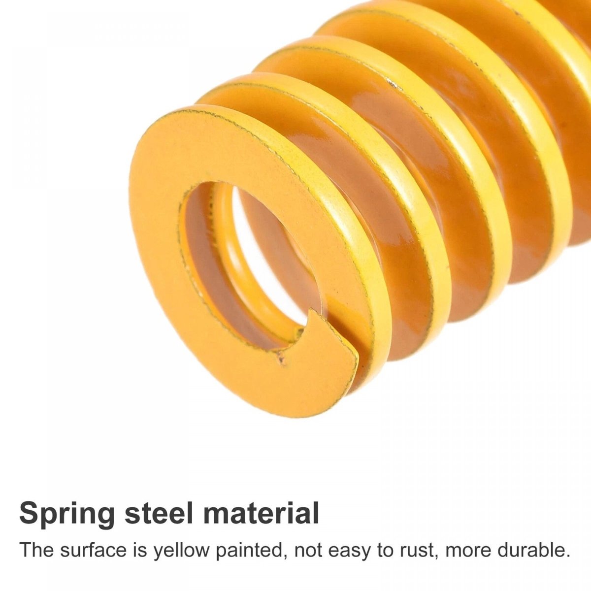 Yellow Lightest Load Compression Die Spring 30 - 50mm Diameter & Up To 500mm Long - HomeDIYer