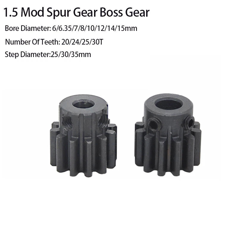 Spur Gears 1.5Mod Transmission Gear With Step 45#Steel Pinion Motor Gear 20T~30T