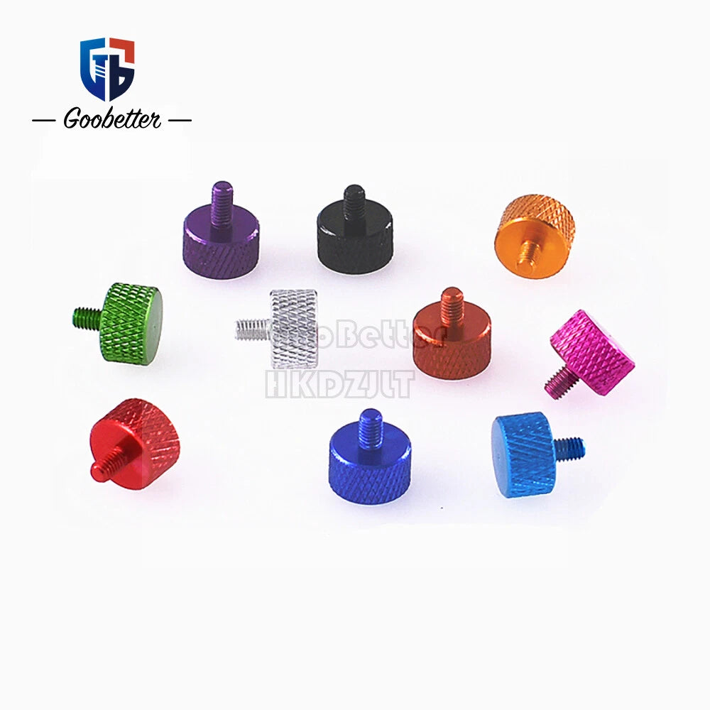 Knurled Thumb Screws M3 Aluminum Alloy DIY Hand Tighten Grip Knob Bolts 5 - 16mm