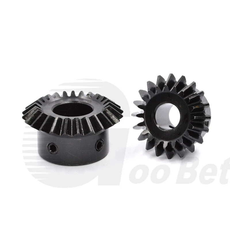 Mod 2 Bevel Gear C45 Steel 1:1.25 Ratio 20/25 Tooth 12-20mm Bore Hardened Black