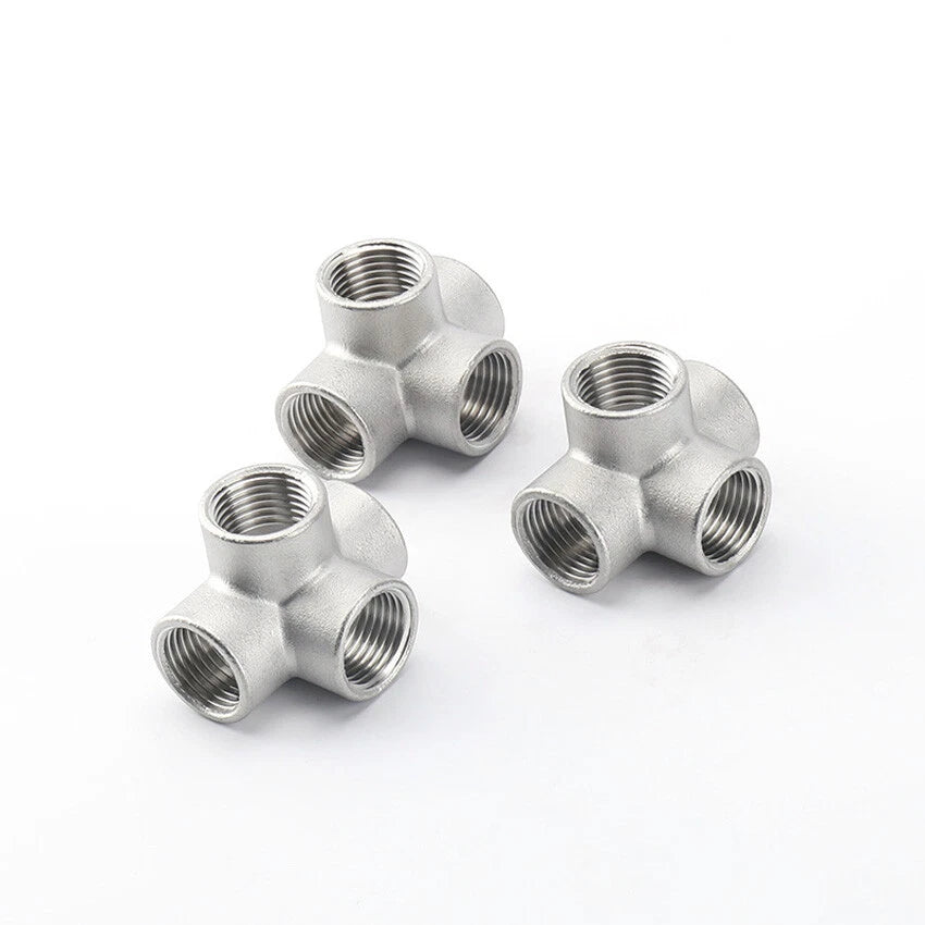 Stainless Steel BSP Female 3-Way & 4-Way Pipe Fitting Connectors
