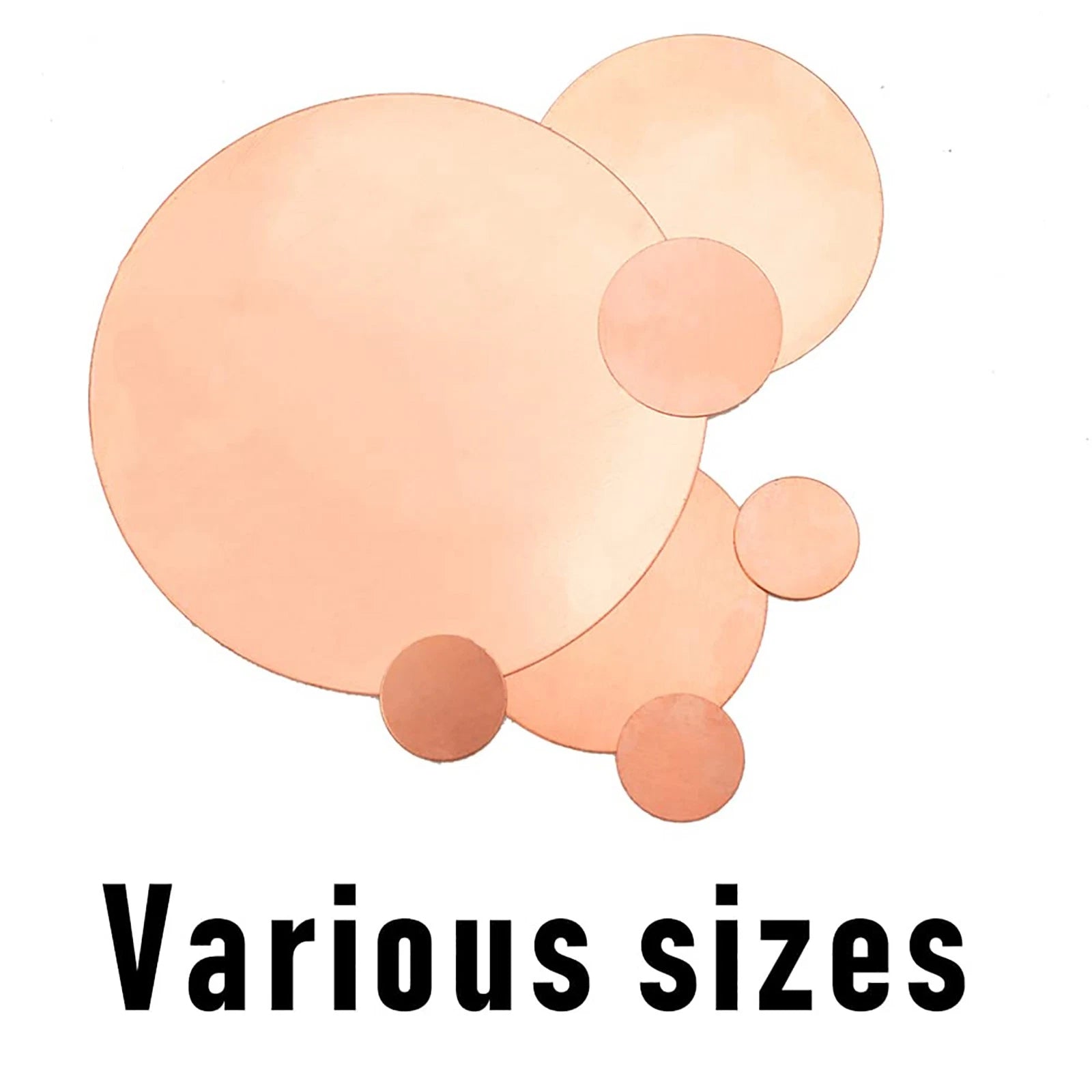 Solid Pure Copper Discs Blanks Round Plate Metal Sheet Thick 0.5~5.0mm Ø10~300mm