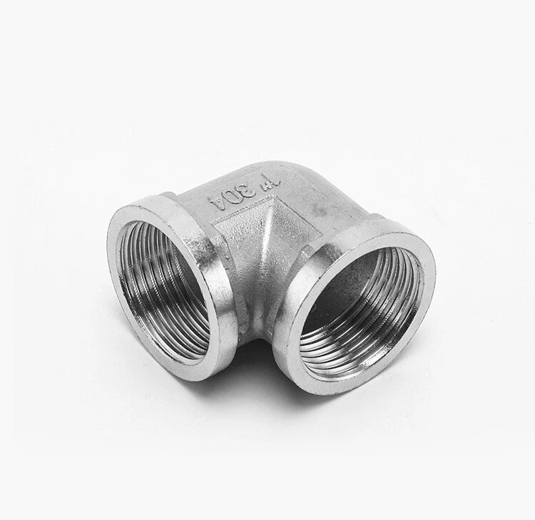 201 Stainless Steel 90° Elbow Pipe Fitting — BSP 1/2" 3/4" 1" Male Female Thread